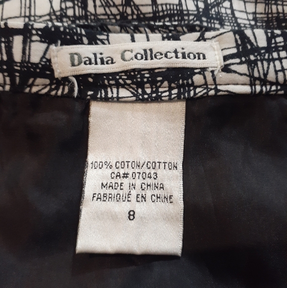 Dalia Collection Women's Mini Skirt Black & White Graphic Print Layers Size 8 - Picture 7 of 8